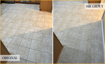 Floor Before and After a Remarkable Grout Sealing in Wilmington, NC