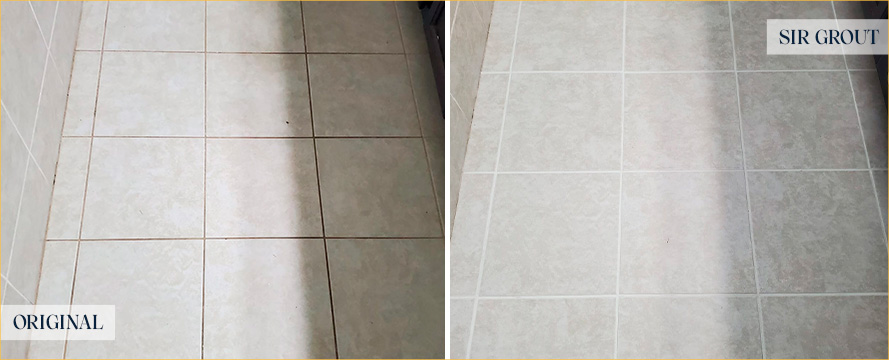 Bathroom Floor Before and After, a Service from Our Tile and Grout Cleaners in Wilmington