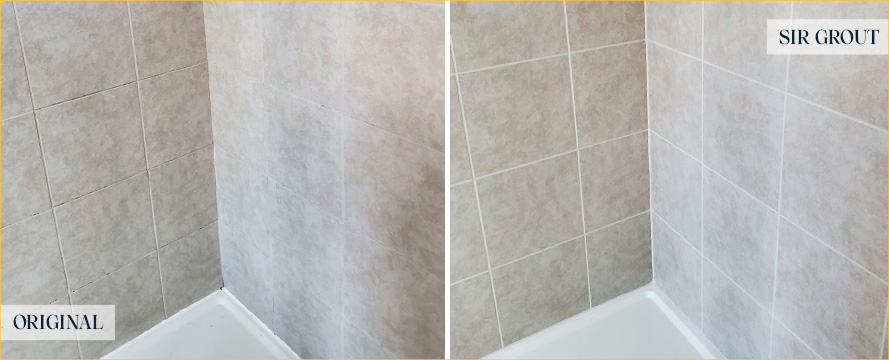 Shower Before and After, a Service from Our Tile and Grout Cleaners in Wilmington