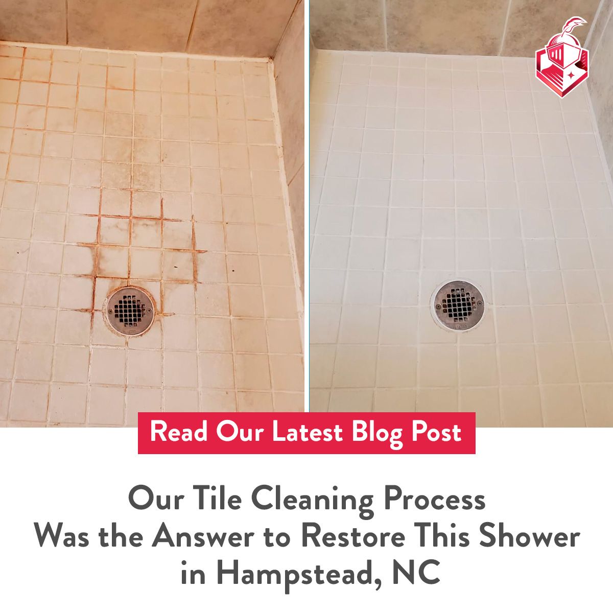 Our tile cleaning process was the answer to restore this shower in Hampstead, NC